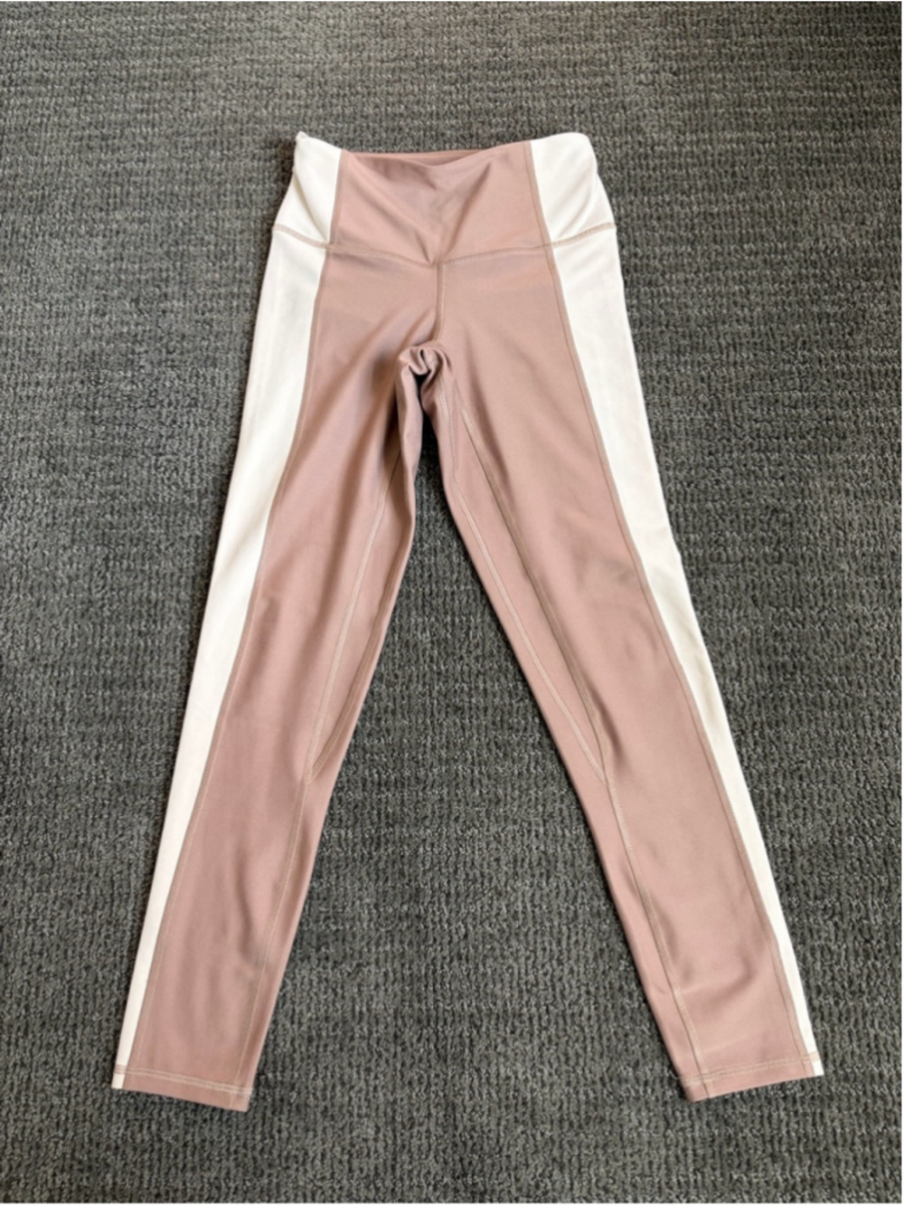 Abercrombie YPB Tan High Waisted Side Stripe Leggings - Size Small